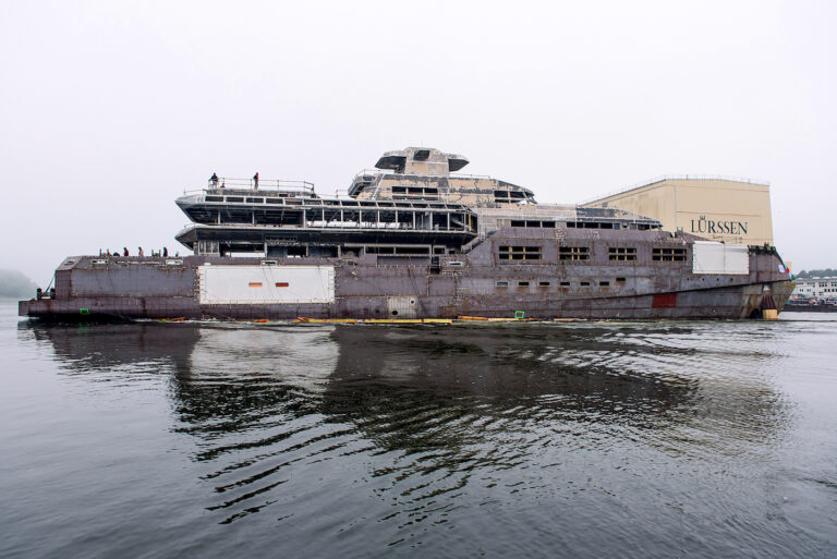 Launching Superyacht Project 1601 At Lurssen Shipyard
