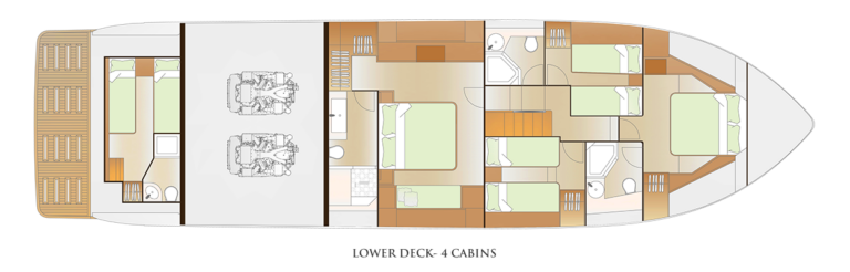 Lower Deck 4-cabin Layout Ga