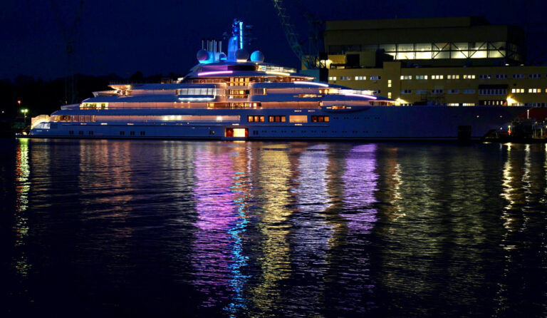 Lurssen Mega Yacht Project Lightning At Night