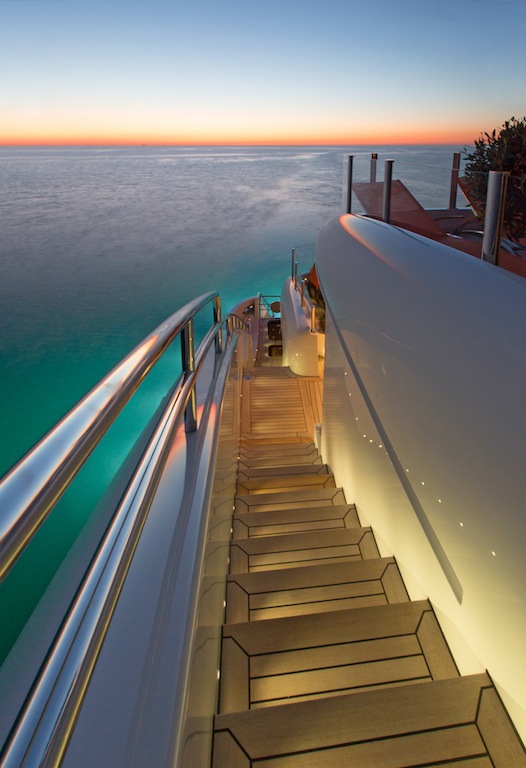 Luxury motor yacht Papi du Papi - Side Stairs - Photo Credits  Marc Paris
