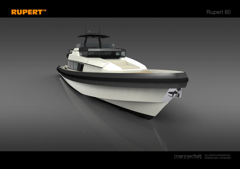 Luxury motor yacht Rupert 80 front view