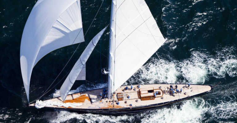 Luxury superyacht Hanuman under sail