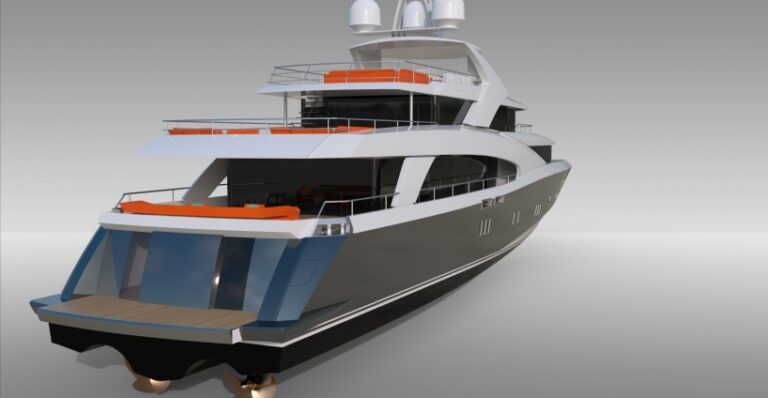 Luxury yacht 4700 Fly - rear view