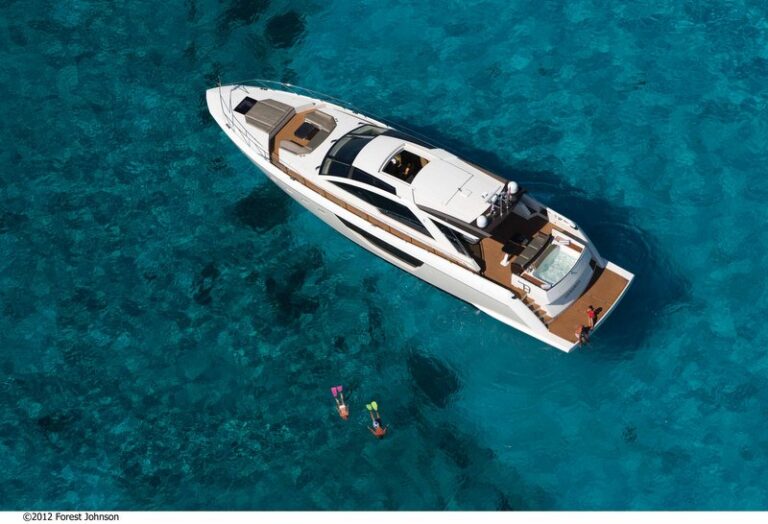 Luxury yacht Alpha 76 Express - view from above Photo by Forest Johnson