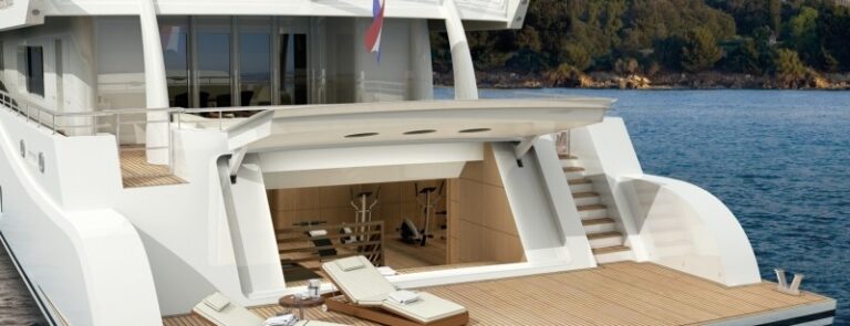 Luxury yacht Amels 199 Oversize insideoutside beach clubgym