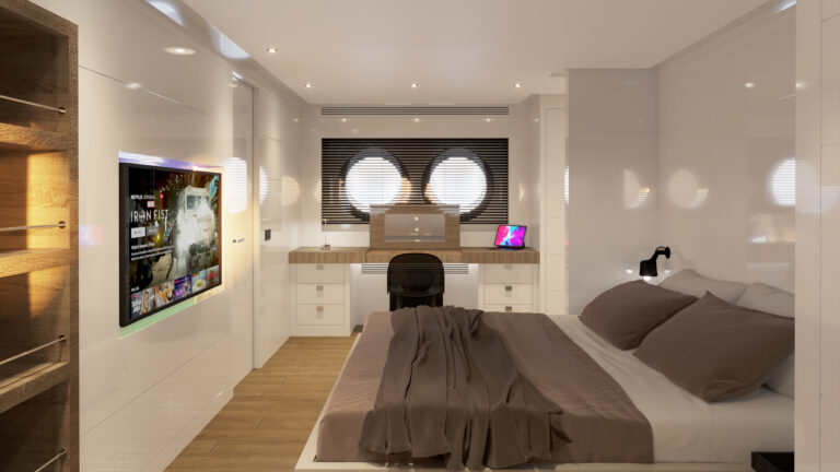 Luxury Yacht CARMEN Master Suite Renderings