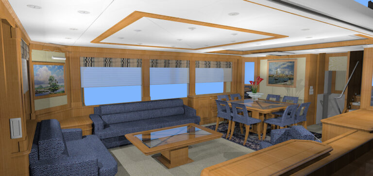 Luxury yacht D75 -Salon