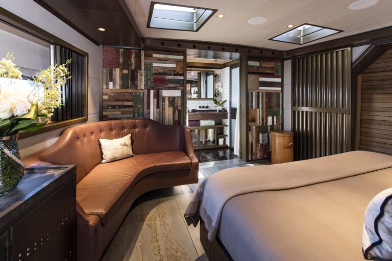Luxury Yacht PINK GIN VI - Master Suite Lounge And View To En-suite Bathroom