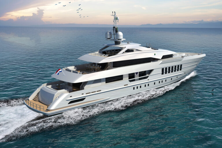 55m Steel FDHF Yacht Rendering
