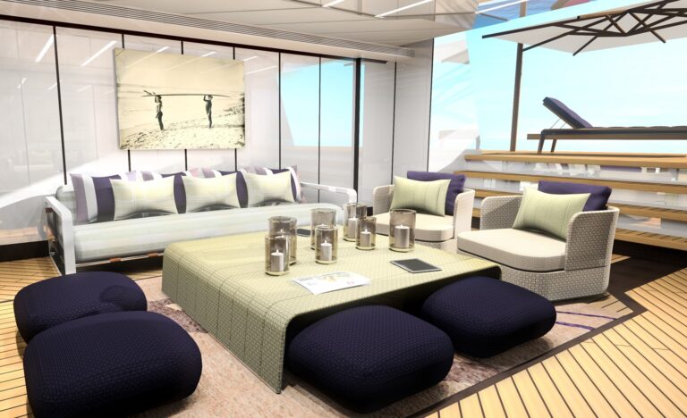 Beach Club Rendering Aboard The 55m Steel Hull Yacht