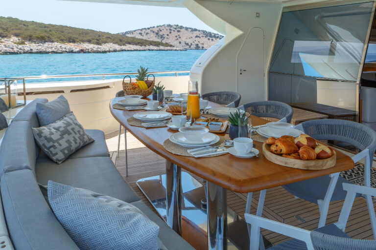 Aft Deck Breakfast Set Up
