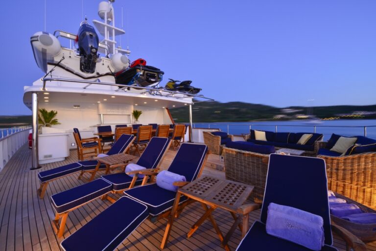 Upper deck chaise lounges