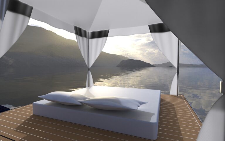 Aft View At Sunset