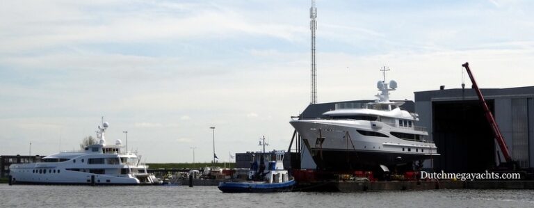 Madame Kate Yacht and Amels superyacht Hull 468 - Photo by Dutchmegayachts