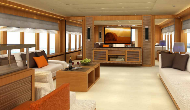 Main Salong on board of the yacht Electra by IAG Yachts