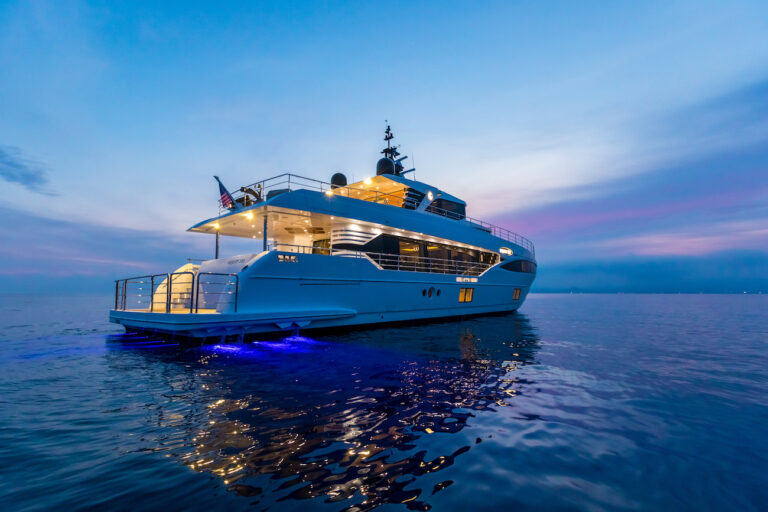 Majesty 100 At Sunset Lit Up