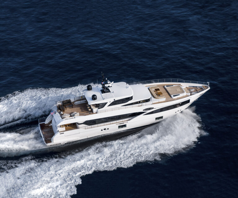 Majesty 100 Yacht Aerial View