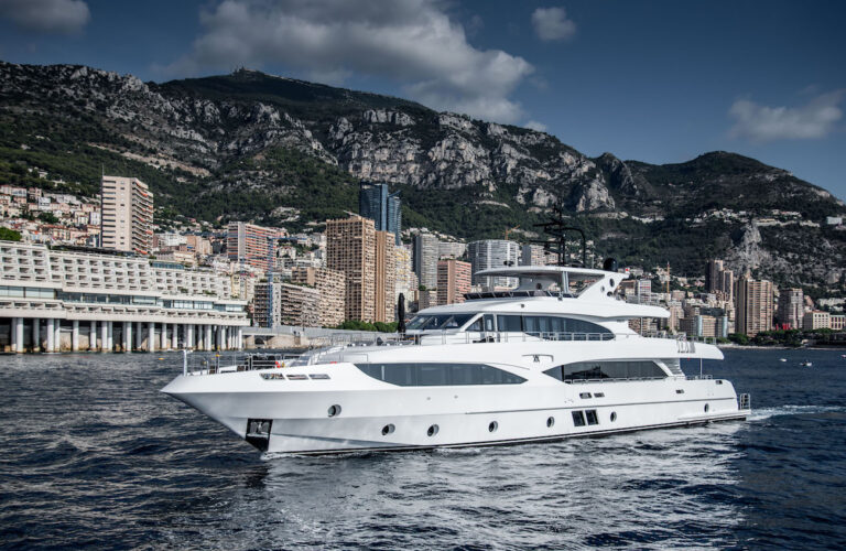 Majesty 125 MY AltaVita Entering Port Hercules Monaco