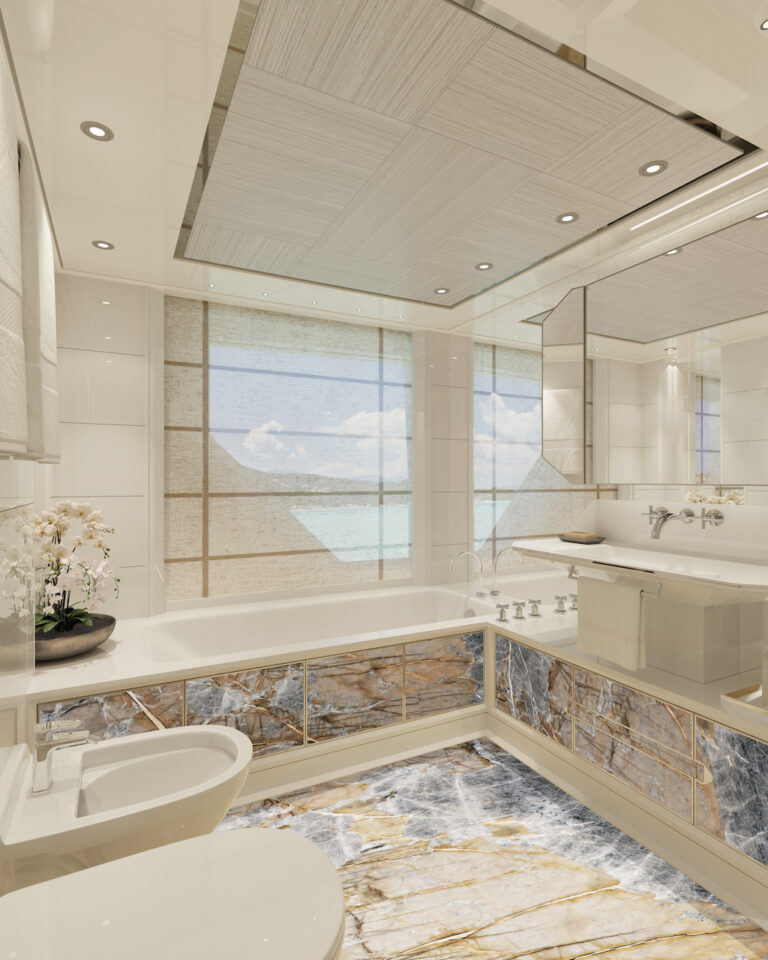 Master Stateroom Bathroom - Blue Grey