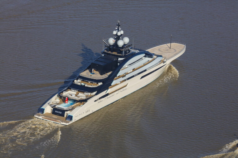 Mega Yacht Nord Leaving The Yard