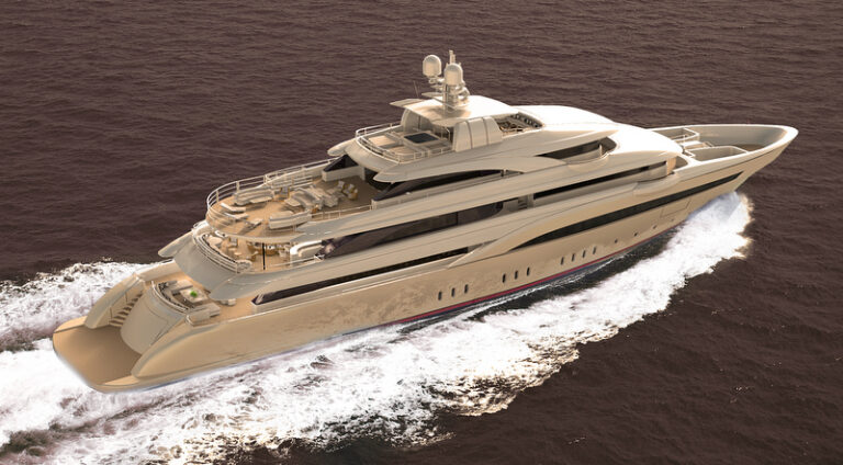 Mega yacht OPari3 - aft view
