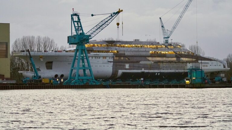 Mega Yacht Project Redwood Under Construction At Lurssen