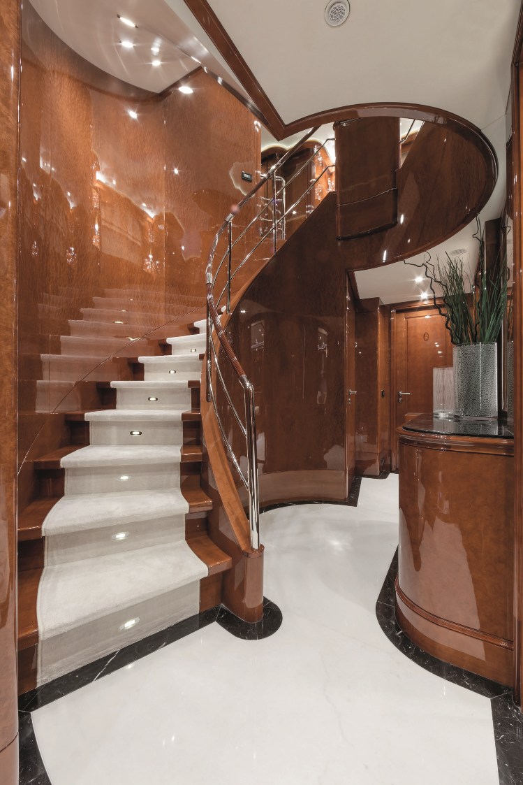 Motor Yacht CHECKMATE. -  Guest Foyer and Stairs