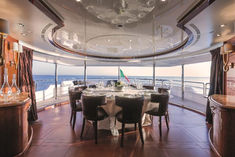 Motor Yacht CHECKMATE. -  Upper Aft Deck Dining