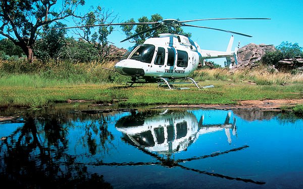 Motor Yacht True North Heli reflection