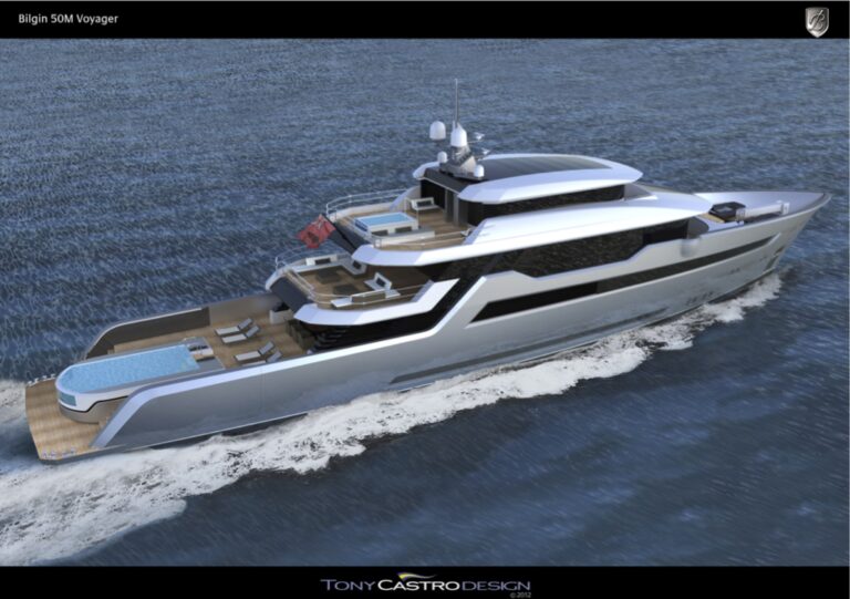 Motor Yacht Voyager 170 a 52m Bilgin Superyacht aft view running