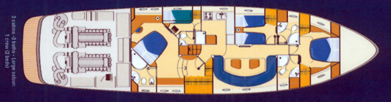 Motor yacht LULU -  Accommodation Layout