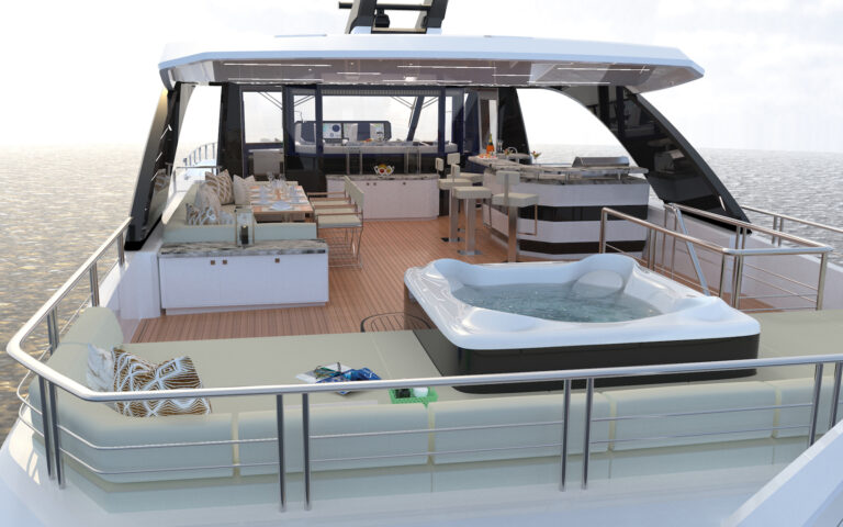 OA90r Open Flybridge Deck View