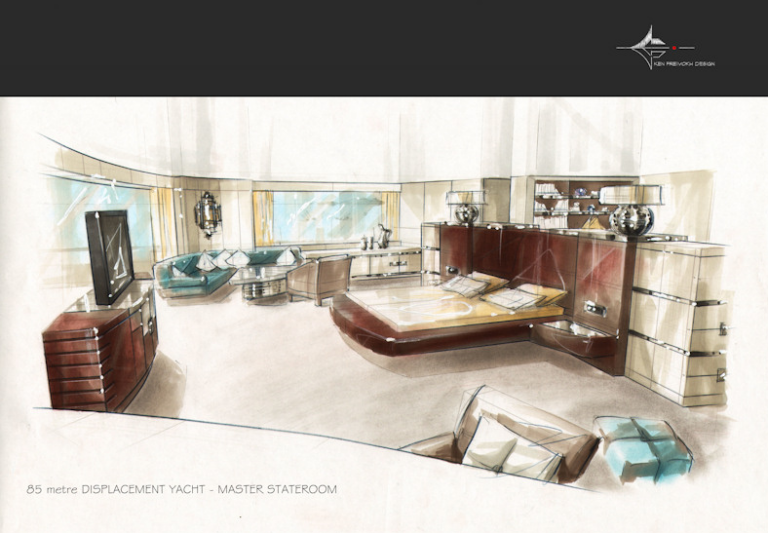 Owners suite on the MotorYacht Z