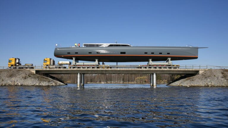 PATH Superyacht Moving Out For Launch