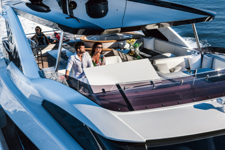 Relaxing on luxury yacht