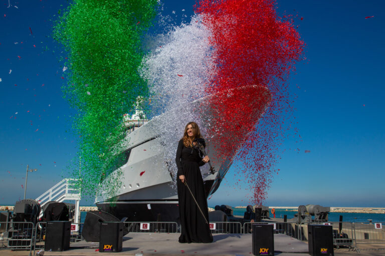 Palumbo Shipyard Launch Ceremony Of Yacht DRAGON