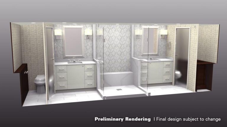 Preliminary rendering of the luxury yacht 100 RPHs bathroom
