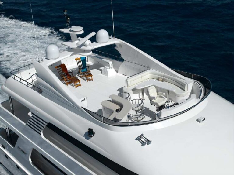 President 107 superyacht from above