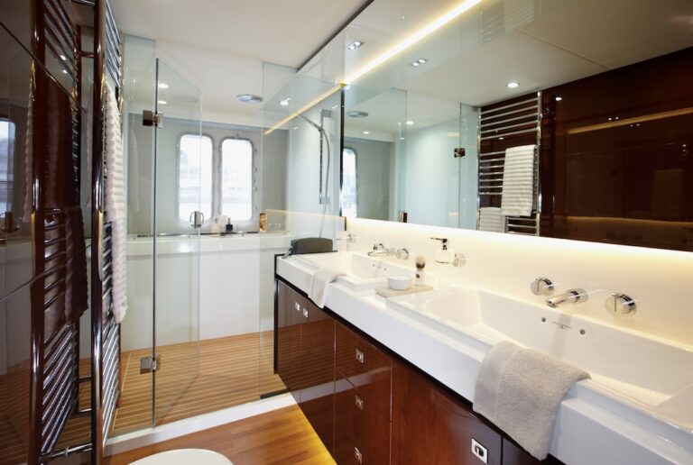 Princess 72 Motor Yacht Master Cabin Bathroom - Image courtesy of Princess Yachts International