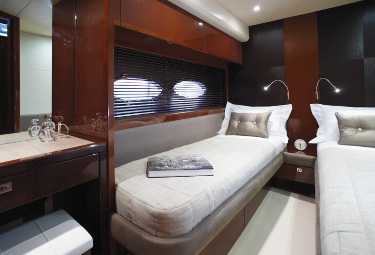 Princess 72 motor yacht twin cabin - Image courtesy of Princess Yachts International