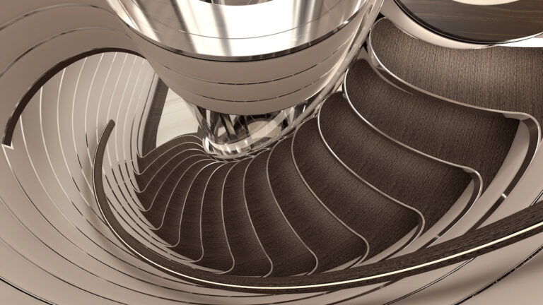 Project COSMOS Interior Staircase Designed By Sinot Exclusive Yacht Design