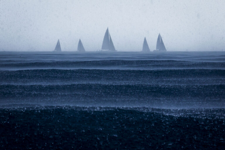 A Rain-squall During Classic Sailing Yacht Race