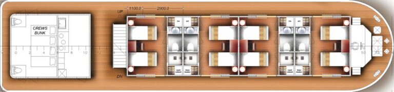 River charter yacht Kalay Pandaw - Main deck