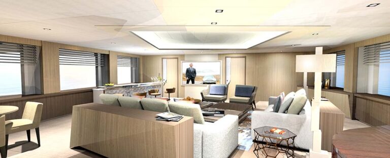 SKYLOUNGE VIEW FROM AFT DOORS TO BAR