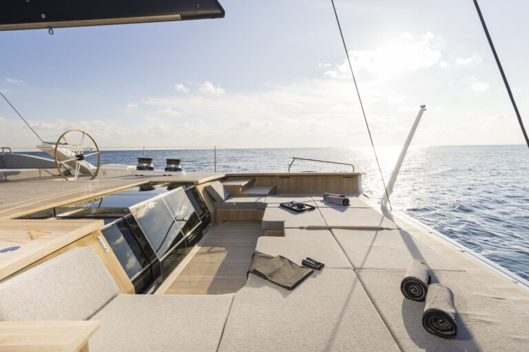 Aft beach club with access from master suite