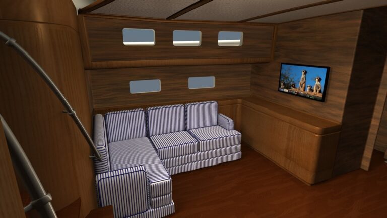 Sail Yacht DOMICIL - Lower Salon Rendering