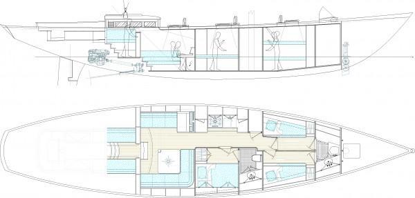 Sail yacht LADY ANN -  Layout