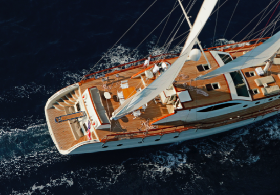 Sail yacht MISS B - From Above