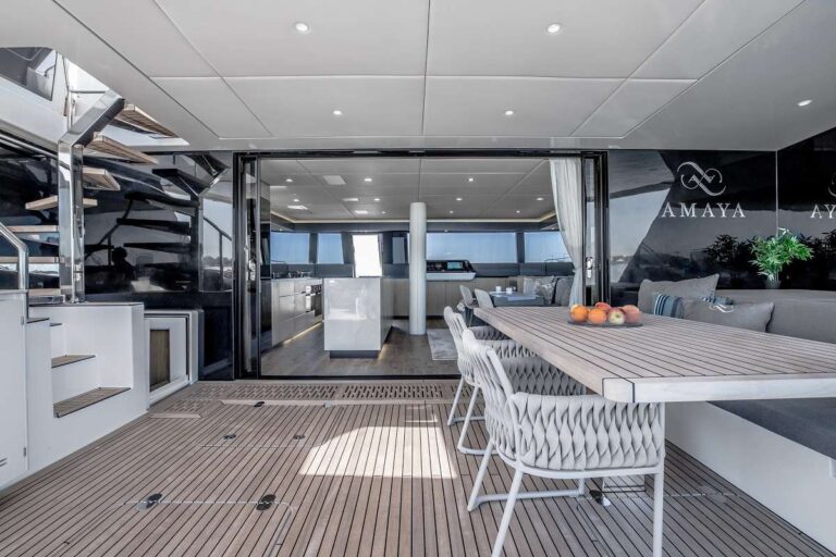 Sailing Catamaran AMAYA Main Deck Aft