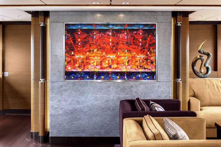 Sailing Yacht Kokomo III - Interior detail With Art - Saloon